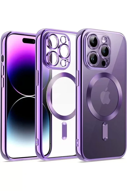 Newface İphone 14 Pro Kılıf Kross Magneticsafe Kapak - Mor