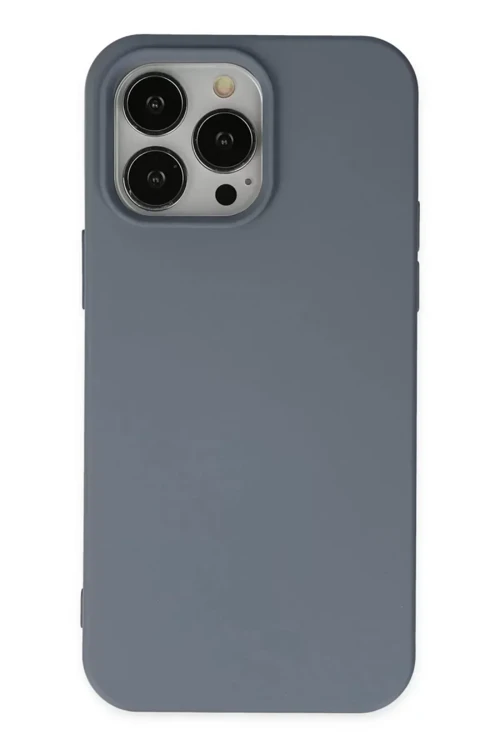 Newface İphone 15 Pro Max Kılıf Nano İçi Kadife Silikon - Gri