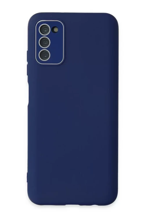 Newface Samsung Galaxy A03S Kılıf Lansman Glass Kapak - Sky Blue