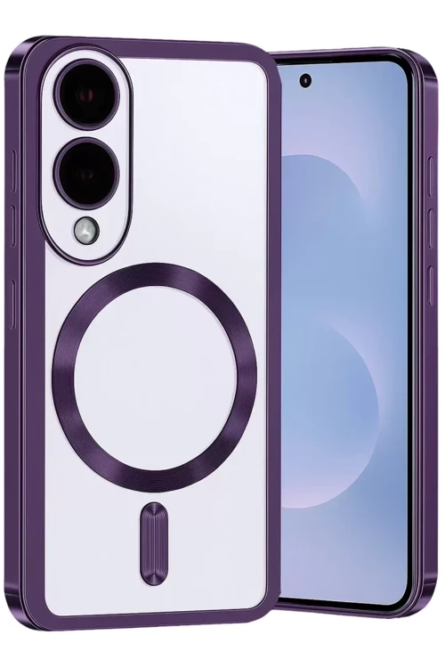Newface Samsung Galaxy S25 Edge Kross Magneticsafe Kapak - Mor