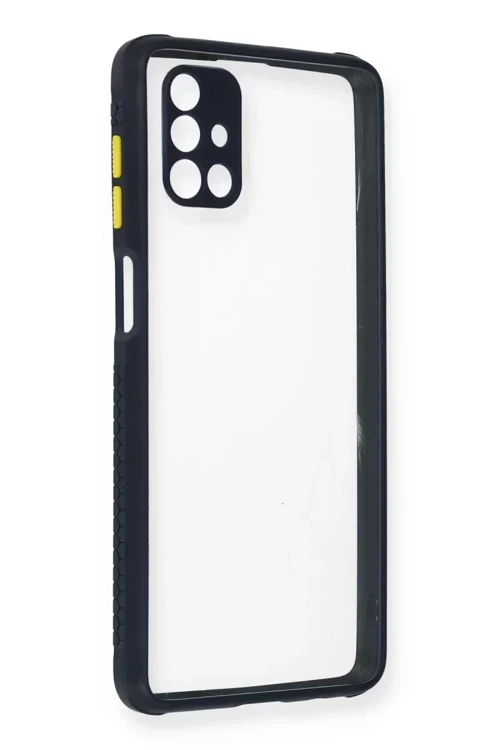 Newface Samsung Galaxy M51 Kılıf Miami Şeffaf Silikon - Lacivert