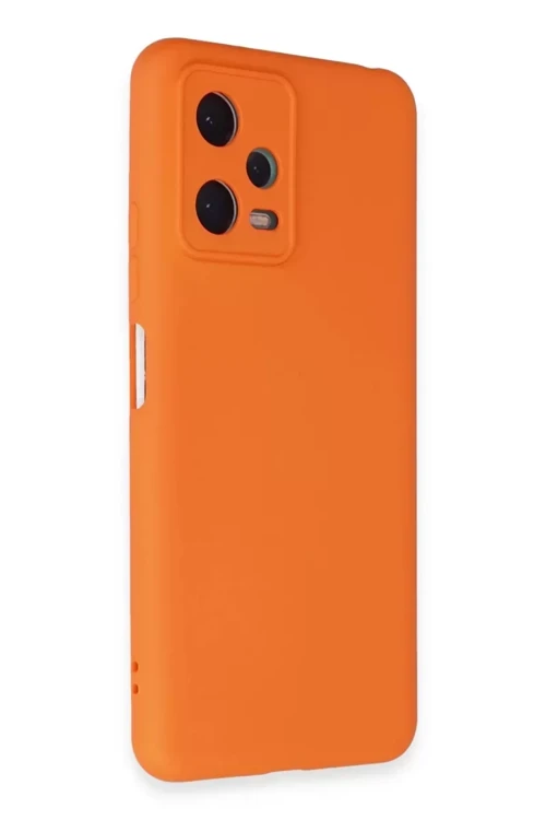 Newface Xiaomi Redmi Note 12 5G Kılıf Nano İçi Kadife Silikon - Turuncu