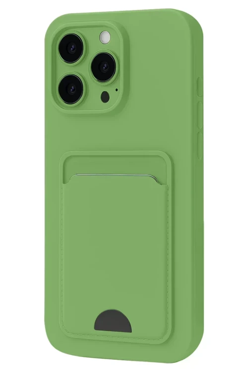 Newface İphone 16 Pro Kılıf Kelvin Kartvizitli Silikon - Açık Yeşil