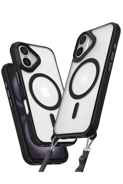Newface İphone 16 Plus Kılıf Enka Magsafe Silikon Kılıf - Siyah