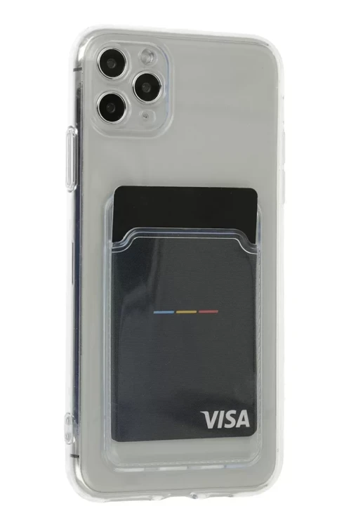 Newface İphone 11 Pro Max Kılıf Kart Şeffaf Silikon - Şeffaf