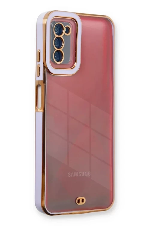 Newface Samsung Galaxy A03S Kılıf Liva Lens Silikon - Lila