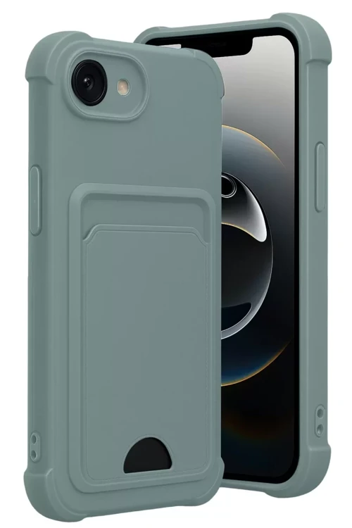 Newface Apple İphone 16E Kelvin Kartvizitli Silikon - Açık Yeşil