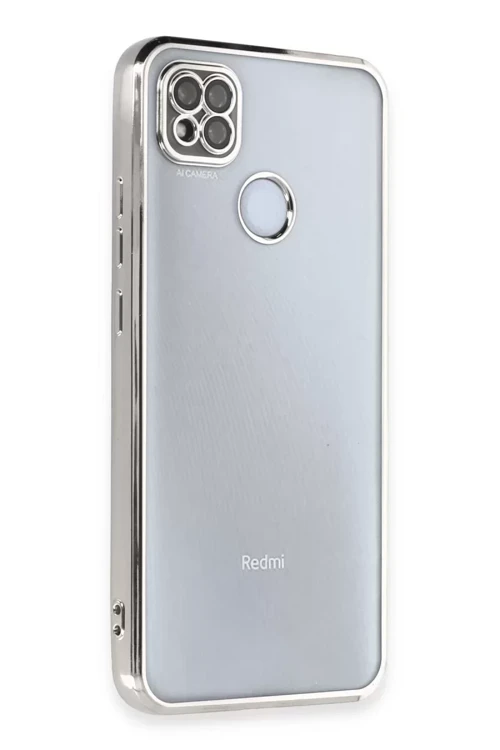 Newface Xiaomi Redmi 9C Kılıf Razer Lensli Silikon - Gümüş