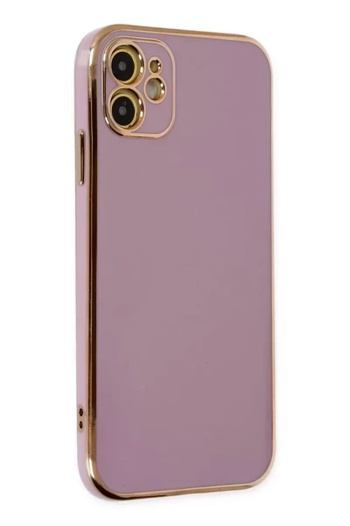 Newface İphone 12 Kılıf Volet Silikon - Mor