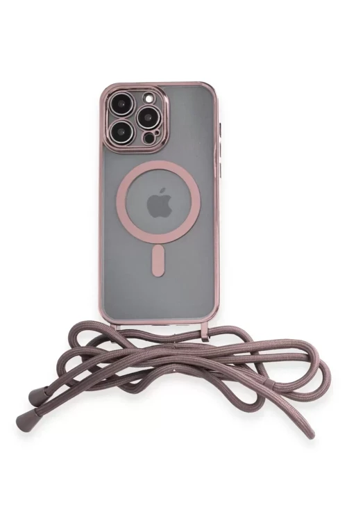 Newface İphone 14 Pro Kılıf Divo Lazer Askılı Magsafe Kapak - Pembe