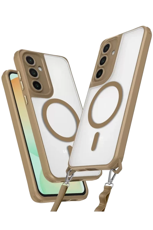 Newface Samsung Galaxy S24 Fe Kılıf Enka Magsafe Silikon Kılıf - Desert