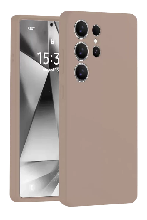Newface Samsung Galaxy S25 Ultra Kılıf Nano İçi Kadife Silikon - Pudra