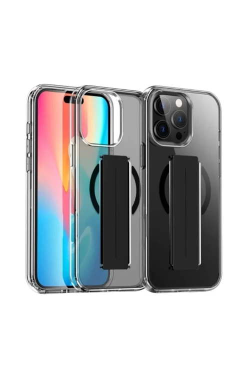 Joko İphone 15 Pro Max Kılıf Alfa Magsafe Standlı Kapak - Siyah