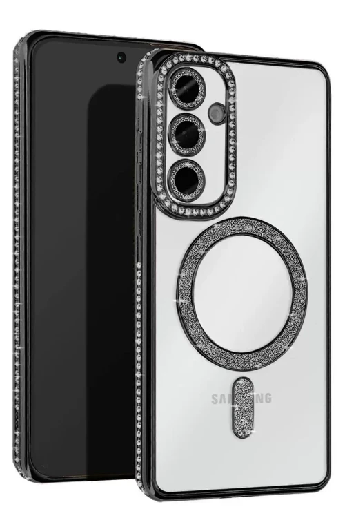 Newface Samsung Galaxy A35 5G Joke Simli Magneticsafe Kılıf - Siyah