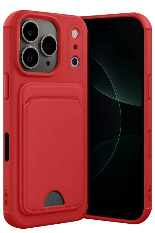 Newface Apple İphone 17 Pro Max Kelvin Kartvizitli Silikon - Kırmızı