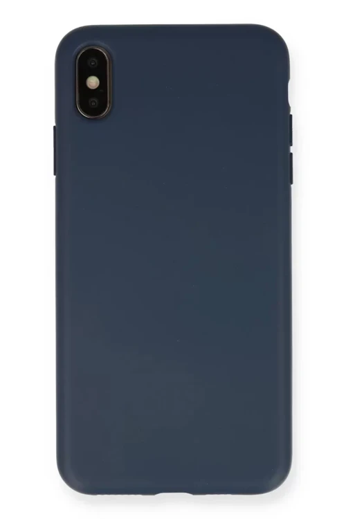Newface İphone Xs Max Kılıf Nano İçi Kadife Silikon - Lacivert