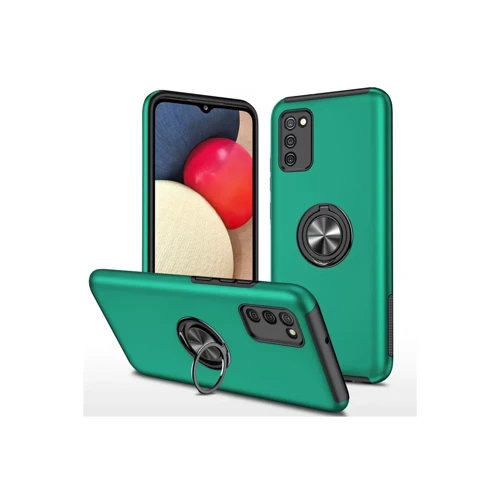 Samsung Galaxy A02S Kılıf Elit Yüzüklü Kapak - Yeşil