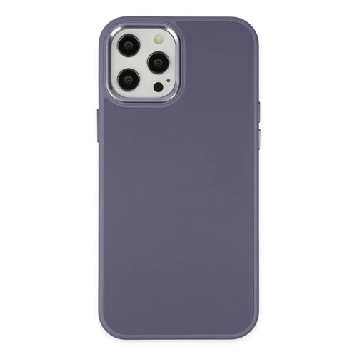 İphone 12 Pro Max Kılıf Asya Deri Silikon - Mor
