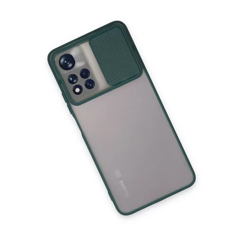 Xiaomi Redmi Note 11 Pro Plus 5G Kılıf Palm Buzlu Kamera Sürgülü Silikon - Yeşil