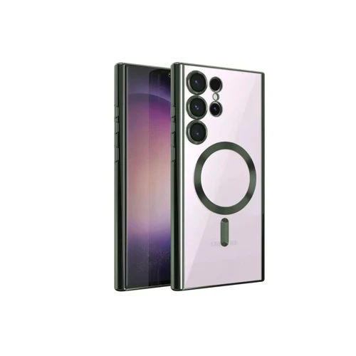Samsung Galaxy S24 Ultra Kılıf Kross Magneticsafe Kapak - Koyu Yeşil