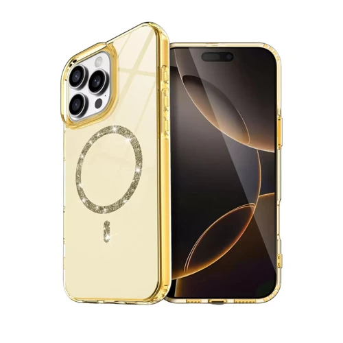 İphone 15 Pro Max Live Diamond Magsafe Kapak - Sarı