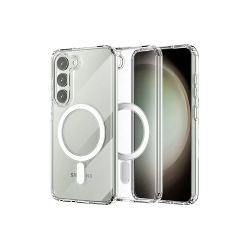 Samsung Galaxy S23 Kılıf Magneticsafe Şeffaf Silikon - Şeffaf