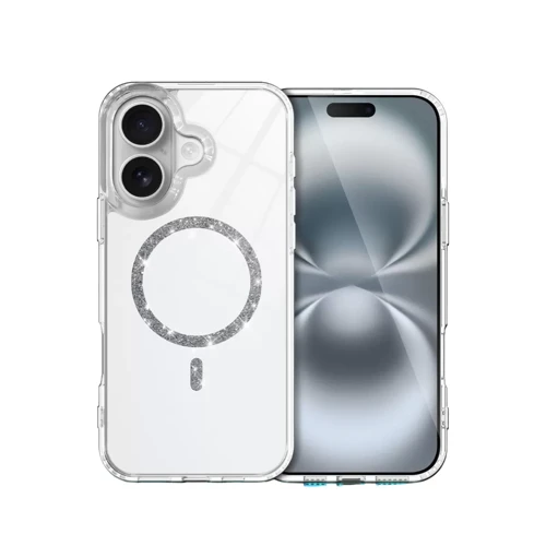 İphone 16 Plus Live Diamond Magsafe Kapak - Şeffaf