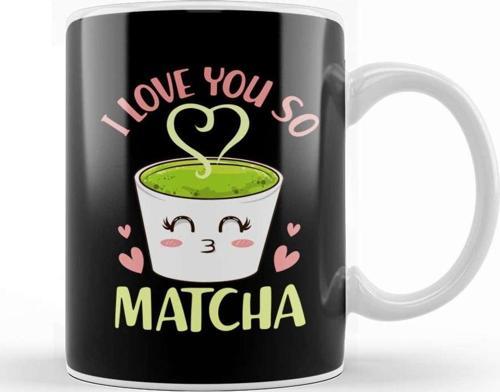 Cute & Funny I Love You So Matcha Adorable Pun Kupa Bardak Porselen