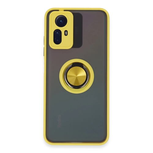 Xiaomi Redmi Note 12S Kılıf Montreal Yüzüklü Silikon Kapak - Sarı