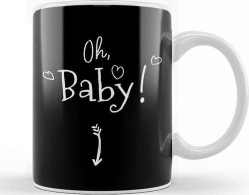 Oh Baby Cute Pregnancy Announcement Mother Mom Kupa Bardak Porselen