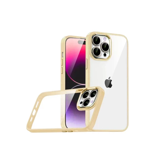 İphone 15 Pro Max Razer Lensli Silikon - Gold
