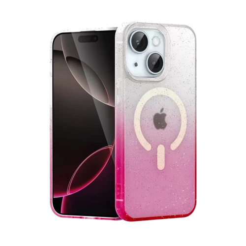 İphone 14 Pummel Shiny Magsafe Kapak - Pembe