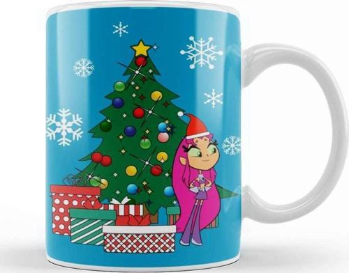 Teen Titans Starfire Around The Christmas Tree Kupa Bardak Porselen