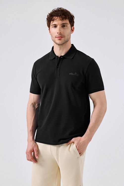 % 100 Pamuk Regular Fit Düğmeli Erkek Polo Yaka T Shirt 6SM5018-BK SİYAH