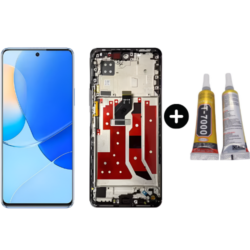 Huawei Nova 9 Se Jln-Lx1 Jln-Lx3 Rmx2190 Uyumlu Çıtalı Servis Lcd Ekran Dokunmatik Beyaz + B7000
