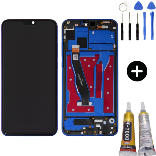 Huawei Honor 8X Tfy-Lx2 Jsn-L11 Jsx-L22 Uyumlu Çıtalı Oled Lcd Ekran Dokunmatik Mavi + Montaj Seti