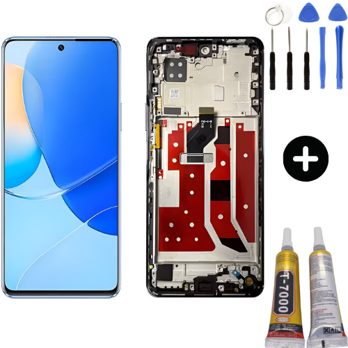 Huawei Nova 9 Se Jln-Lx1 Jln-Lx3 Rmx2190 Uyumlu Çıtalı Lcd Ekran Dokunmatik Siyah + Montaj Seti