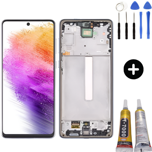 Samsung Galaxy A73 4G Sm-A736 Uyumlu Çıtalı A Kalite Lcd Ekran Dokunmatik + Montaj Seti