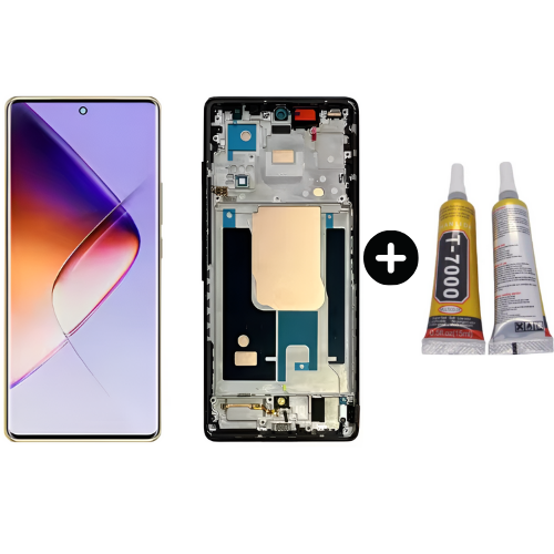 İnfinix Note 40 Pro 4G X6850 Uyumlu Çıtalı Lcd Ekran Dokunmatik Siyah + B7000