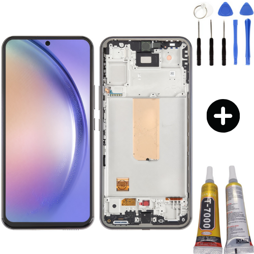 Samsung Galaxy A54 Sm-A546 Uyumlu Çıtalı Oled Lcd Ekran Dokunmatik + Montaj Seti