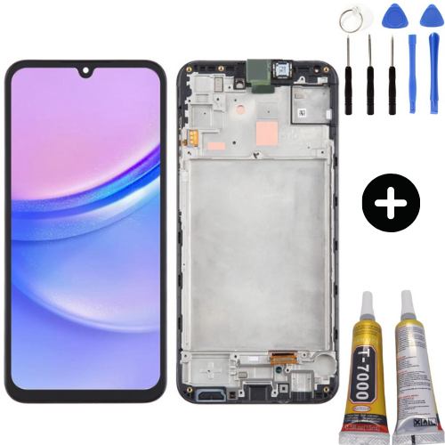 Samsung Galaxy A15 Sm-A155 Uyumlu Çıtalı Tft Lcd Ekran Dokunmatik + Montaj Seti