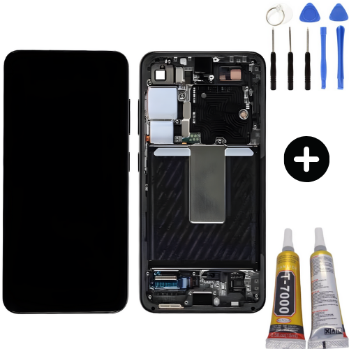 Samsung Galaxy S24 Sm-S921 Uyumlu Çıtalı Hk Lcd Ekran Dokunmatik Siyah + Montaj Seti