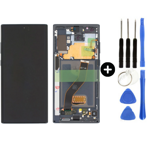 Samsung Galaxy Note 10 Plus Sm-N975 Uyumlu Yan Sanayidir Çıtalı Lcd Ekran Dokunmatik Siyah + Tamir Seti