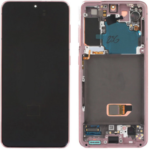 Samsung Galaxy S21 Sm-G991 Uyumlu Çıtalı Oled Lcd Ekran Dokunmatik Mor