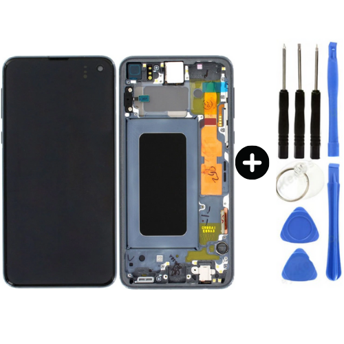 Samsung Galaxy S10E Sm-G970 Uyumlu Çıtalı Servis Lcd Ekran Dokunmatik Siyah + Tamir Seti