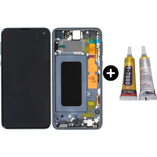 Samsung Galaxy S10E Sm-G970 Uyumlu Çıtalı Hk Lcd Ekran Dokunmatik Siyah + B7000