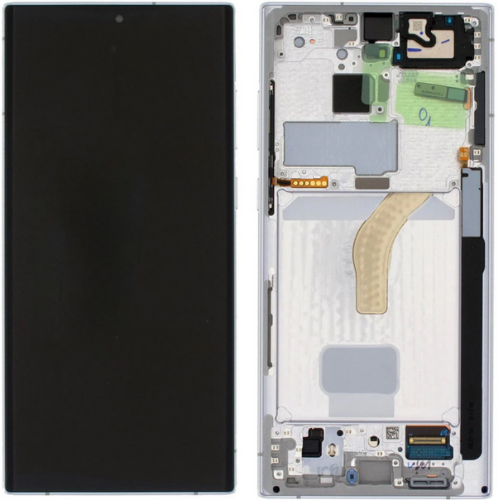 Samsung Galaxy S22 Ultra Sm-S908 Uyumlu Çıtalı Hk Lcd Ekran Dokunmatik Beyaz
