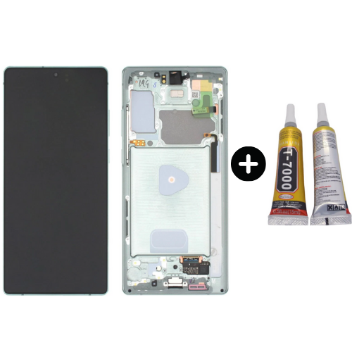 Samsung Galaxy Note 20 Sm-N980 Uyumlu Çıtalı A Kalite Lcd Ekran Dokunmatik Yeşil + B7000