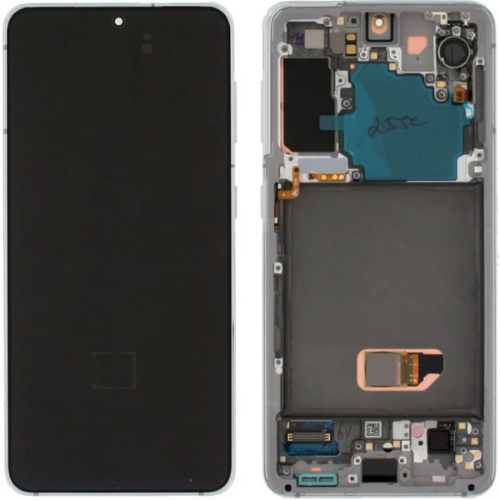 Samsung Galaxy S21 Sm-G991 Uyumlu Çıtalı Oled Lcd Ekran Dokunmatik Beyaz