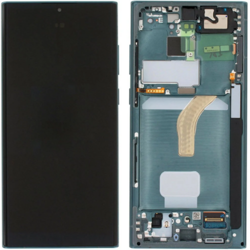 Samsung Galaxy S22 Ultra Sm-S908 Uyumlu Çıtalı Oled Lcd Ekran Dokunmatik Yeşil